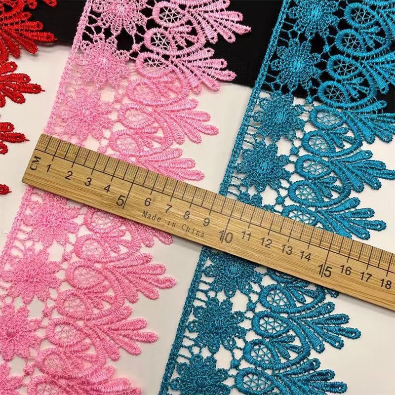 Kuasting 7.5 Yards Floral Lace Edge Trim 9CM Width Europe Chips Pattern Inelastic Embroidery Lace Trim for Sewing Making, DIY Crafts, Gift Wrapping, Wedding Decor (Yellow) - Image 2